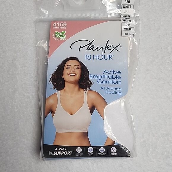 NEW Playtex 18 Hour Active Breathable Comfort Wireless Full Coverage Bra SZ 38B - Picture 3 of 6